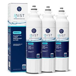 lot 4201 image: Mist ADQ73613401 Refrigerator Water Filter Replacement for LG LT800P, ADQ73613402, Kenmore 46-9490, Fridge LSXS26326S � NSF 42 Certified � 3 Pack