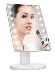 lot 5975 image: KOOKIN Lighted Vanity Makeup Mirror 16 Led Lights 180 Degree Rotation Lighted Makeup Mirror Touch Screen Adjusted Brightness Desk Mirrors USB Dual Supply Bathroom Light Up Makeup Mirrors (White)