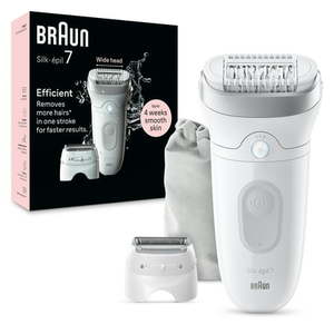 lot 5981 image: Braun Silk-epil 7 Epilator  Wet and Dry  Wide Head  Includes Shaver Head and Trimmer Comb  SE7-041  Silver