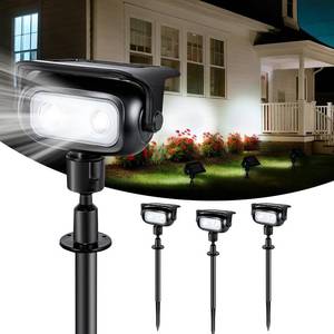 lot 6154 image: Ollny Solar Lights Outdoor Waterproof IP65 4 Pack, Super Bright LED 2 Lighting Modes 360° Rotation Solar Spot Lights Outdoor, Auto OnOff Landscape Lighting for Yard Garden Pathway (Cool White)