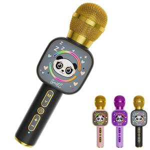 lot 6191 image: Bluetooth Karaoke Microphone Toy for Kids - Mini Portable Speaker with LED Lights, Wireless Pairing (TWS) for Duet Singing, Christmas Birthday Gift Toys for Boys and Girls Ages 2-12 (black - 1)