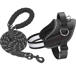 lot 6216 image: Haapaw Essential Dog Harness, No Pull Pet Vest with 3 Leash Clips, No Choke, Reflective, Adjustable and Padded, for Easy Walking and Training for Large Dogs(L, Black)