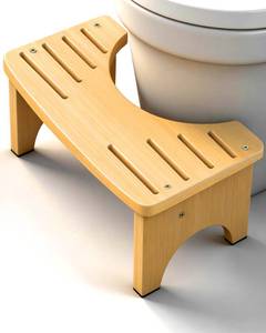 lot 6219 image: JACNITAD Bamboo Toilet Stool Squat Adult, Wood Squatting Potty for Adults, Dual Non-Slip Poop Stool for Bathroom, Improve Bathroom Posture and Comfort for Kids, Natural, 6.5in H (1 Pack)
