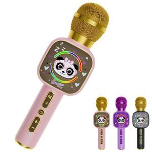 lot 6233 image: Qnxoat r Bluetooth Karaoke Microphone Toy for Kids - Mini Portable Speaker with LED Lights, Wireless Pairing (TWS) for Duet Singing, Christmas Birthday Gift Toys for Boys and Girls Ages 2-12 (Pink - 1)