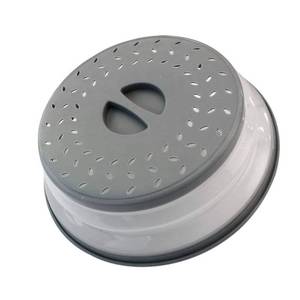 lot 6237 image: Small Collapsible Microwave Splatter Cover, Microwave Plate Cover With Steam VentBPA-Free Silicone and Plastic (gray, 8.5IN)
