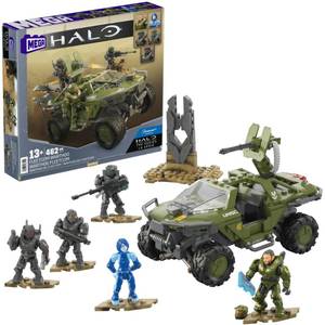 lot 6253 image: MEGA Halo the Series Vehicle Building Toys Set, FLEETCOM Warthog ATV with 469 Pieces, 5 Micro Action Figures, Poseable Articulation, Kids and Fans (Amazon Exclusive)