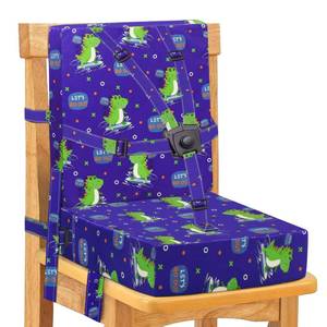 lot 6258 image: Toddler Booster Seat for Dining Table, Adjustable Safety Buckle Child Booster Seat with Backrest, Waterproof Washable Portable Booster Cushion Non-Slip Bottom (Blue)