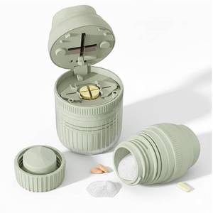 lot 6261 image: A3-in-1 Pill Crusher Fine Powder - 14 12 Pill Cutter Splitter for Small and Tiny, Grinder for Elderly with Storage and Measuring Cup (Light Green)