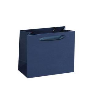 lot 6267 image: MULIANBOX Navy Blue Gift Bag 12 Pack, 8.7x3.9x7.1inch Gift Wrap Bags with Ribbon Handles, Reusable Heavy Duty Kraft Paper Bags Bulk for Shopping, Wedding, Party, Gift, Retail