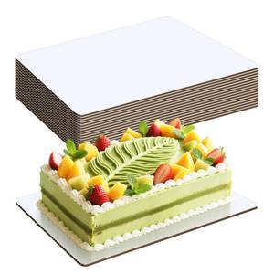 lot 6303 image: 12 Pack 14x10 Inch Cake Boards Rectangle White, Quarter Sheet Cake Board, Cake Cardboard Rectangle, Greaseproof Sturdy Disposable Dessert Boards for Cakes, Cupcakes, Pizza, Pies