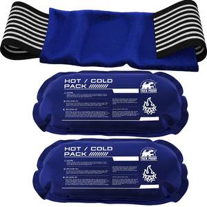 lot 6306 image: Ice Pack (3-Piece Set) � Reusable Hot and Cold Therapy Gel Wrap Support Injury Recovery, Alleviate Joint and Muscle Pain � Rotator Cuff, Knees, Back and More (3 Piece Set - Large)