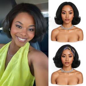 lot 8213 image: Quantum Love Half Wigs for Black Women Kinky Curly Half Wig with Headband Wear and Go Natural Black Synthetic Glueless Hair 12Inch
