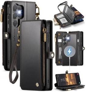 lot 8216 image: Defencase for Samsung Galaxy S26 Ultra Magnetic Wallet Case Compatible with Magsafe with RFID Blocking Zipper and Card Holder Women, PU Leather Detachable Phone Case for Galaxy S26 Ultra 6.9in, Black