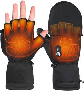 lot 8225 image: ES Tech Heated Gloves for Men Women Rechargeable with 7.4V 3000mAh Battery Waterproof Fingless Heated Mittens for Winter Work Typing with Light-Off Design