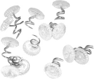 lot 8227 image: Attmu 30 Pcs Upholstery Tacks Headliner Pins Clear Heads Twist Pins for Slipcovers and Bedskirts, 0.5 Inches Bed Skirt Pins