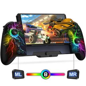 lot 8228 image: Gammeefy JC200 Switch Controller - Hall Effect One-Piece Wireless Switch Joypad (No Drift, No Deadzone) with 9 Color Lights for Nintendo SwitchSwitch OLED, Game Boy Color
