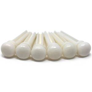 lot 8234 image: Crosby Slotted Pure Bone Bridge Pins with Abalone Dot Inlay for 6 and 12 String Acoustic Guitar