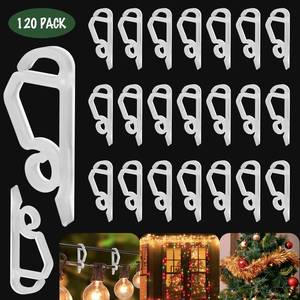 lot 8238 image: Geegoods Christmas Light Clip,120 Pcs Plastic Outdoor Weatherproof Holiday Gutter Hooks Clips for Outside String Lights Christmas Decoration