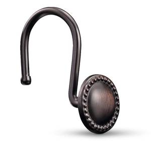 lot 8270 image: CHICTIE Bronze Shower Curtain Hooks,Oil Rubbed Decorative Shower Rings,Set of 12 Rust Resistant Shower Hooks Hangers for Bathroom Curtains Rods(Oil-Rubbed Bronze)