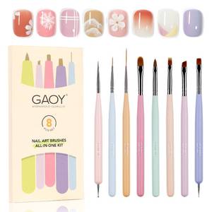 lot 8276 image: GAOY 8 Pcs Nail Brushes for Nail Art, Nail Design Tools for Nail Detail Painting, French Liner and Dotting Pens for Nail DIY