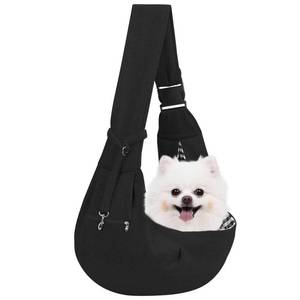 lot 8279 image: Adjustable Dog Carrier Sling - Hand-Free Dog Carriers for Small Dogs and Cats, Puppy Sling Carrier with Zipper Purse Pocket, Travel Safety Harness, Puppy Essentials (Black)