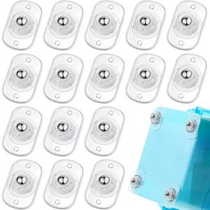 lot 8285 image: Honoson 16 Pcs Self Adhesive Caster Wheels Appliance Rollers Appliance Sliders for Kitchen 360° Swivel Universal Wheel Mini Small Kitchen (Clear with 1 Steel Ball Style)