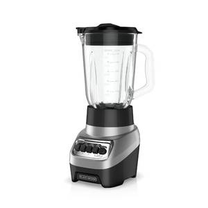 lot 9889 image: BLACKDECKER PowerCrush Multi-Function Blender with 6-Cup Glass Jar, 4 Speed Settings, Silver