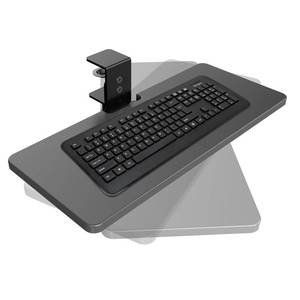 lot 9903 image: Large Under Desk Rotatable Computer Keyboard and Mouse Tray, 23 x 10 inch Extra Sturdy Desk Swivel Clamp, Ergonomic Keyboard and Mouse Tray for Typing in Home, Office Work, Black