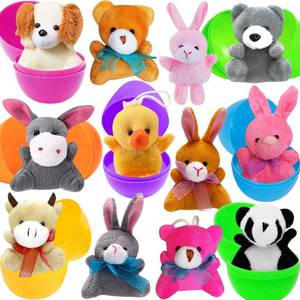 lot 9917 image: SNMEIKUN 12 Pcs Prefilled Easter Eggs with Plush Animals Toys Inside, Filled Easter Eggs for Easter Egg Hunt, Easter Basket Stuffers Fillers, Easter Classroom Prize Supplies