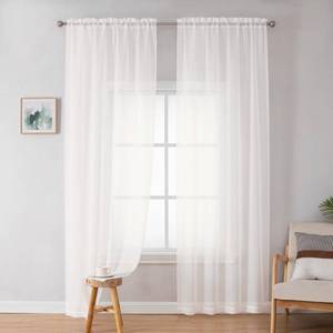 lot 10478 image: Simplebrand Sheer Curtains 72 Inches Long 2 Panels for Living Room, Dual Rod Pockets Airy Window Treatments Voile Curtains Sheer Panels Lightweight for Front Back Patio Glass Door, Ivory, 42in Width