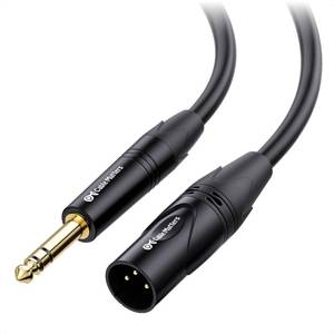 lot 10482 image: Cable Matters 6.35mm (14 Inch) TRS to XLR Cable - 6ft, Male to Male XLR to TRS Cable, Black - Not for Microphone Use