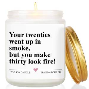 lot 10488 image: 30th Birthday Decorations for Her Him, 30th Birthday Gifts for Women Men Funny,Happy 1996 Birthdays Decorations, Thirty Flirty and Thriving Decoration Bady Candle Idea for Friend Sister Coworker