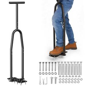 lot 10492 image: eWonLife Lawn Aerator Tool, Step-Through Design Manual Yard Aerator, Full Foot Pedal for Joint-Friendly, Ergonomic Full Leg Force for Grass and Soil Aeration, Lawn and Garden Care, 15 Spike Hand Aerator