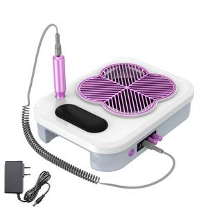 lot 11931 image: 3-in-1 Nail Dust Collector Vacuum with Electric Nail Drill File and UV LED Nail Lamp - Low Noise Dust Collector with Reusable Filter and Bits for Acrylic Nail Tech HomeSalon UseBeginners Manicure Tools