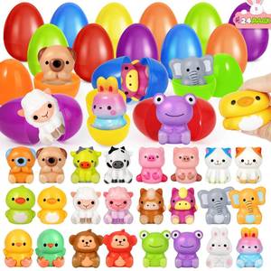 lot 11937 image: Shemira 24 Pack Easter Eggs Filled with Animals Slow Rising Toys, Easter Basket Stuffers Fillers for Kids, Easter Eggs with Toys for Easter Eggs Hunt, Easter Party Favors, Easter Classroom Prizes