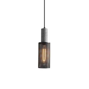 lot 11963 image: Lighten Chance 1 Pack Modern Mini Pendant Light Fixture with Concrete and 4in Black Metal Lampshade, Industrial Hanging Lamp Shade Ceiling Lighting Kitchen Island for Bedroom Dining Room Restaurant