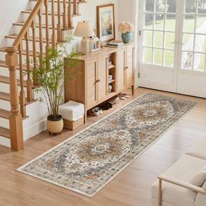 lot 11984 image: Madane Washable Runner Rug - 2x6 Rug Runners for Hallways 6 Feet Non Slip Vintage Kitchen Runner Rug Ultra-Thin Bathroom Runner Rugs Carpet Laundry Room Bedroom (2x6ft, TurmericGrey)