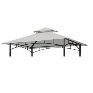 lot 11985 image: Grill Gazebo Replacement Canopy Top - Wonwon 5x8 Gazebo Roof Double Tiered Outdoor BBQ Roof Cover Grill Shelter Only Fit for Model L-GG001PST-F (Gray)