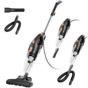 lot 11994 image: fenhua Corded Stick Vacuum Cleaner - Lightweight, Powerful Suction with 450W Motor, 3-in-1 16.4Ft Cord Vacuum Cleaners for Home, Hard Floor, Carpet, Pet Hair Black Orange (Used)