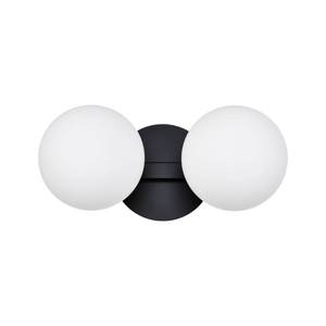 lot 13322 image: Hanaloa Black Bathroom Vanity Light Fixtures, Modern 2 Lights Globe Wall Sconce Lighting, Porch Wall Mount Light Fixture for Bathroom, Mirror Cabinets Hallway Stairs (Matte Black, 2-Light)