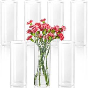 lot 13328 image: DYMFADFB 5pcs Glass Cylinder Vases for Centerpieces - 10 Inch Tall Glass Vases for Flower, Clear Flower Vase Bulk Floating Candle Vase for Table Centerpiece Wedding Home Dcor