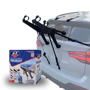 lot 13330 image: KandK Auto Accessories Compact 2-Bike Trunk Bike Rack Premium Cross-Country Trunk-Mount Bicycle Carrier for Cars, SUV Heavy Duty Rear Bike Transport Tool for Professional Cyclists