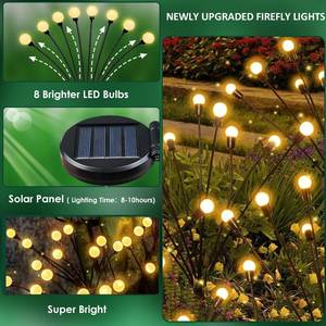 lot 14006 image: 6-Pack Garden Solar Lights, 48 LED Solar Lights Outdoor for Garden Decor, Waterproof Firefly Light Outdoor (Sway by Wind), Swaying Light for Outside Yard Pathway Landscape Decorations (Warm White)