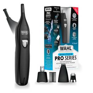 lot 14015 image: Wahl Pro Series� Rechargeable Eyebrow, Ear and Nose Hair Trimmer for Men � Painless DualTech� Eyebrow Trimmer and Facial Hair Removal Device � Model 3025656