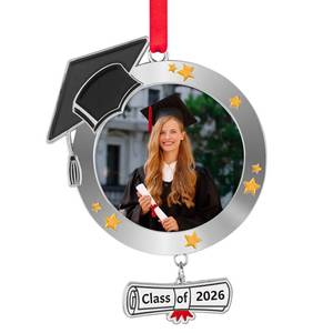 lot 14021 image: EVA murmure Graduation Personalized Photo Ornament Class of 2026 - Christmas Graduation Cap Photo Ornaments 2026 - Graduation Christmas Xmas Tree Picture Frame Ornament Decorations Gifts