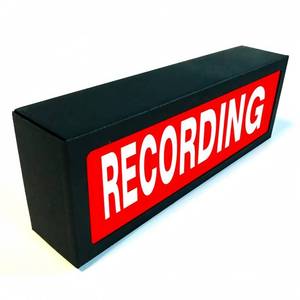 lot 14029 image: Recording RGB LED Neon Lightbox Dimmable Wall Mountable Pulsing Studio Warning Sign Illuminated Lights Sign for Cinema Libraries Cafes Home Company Desk Wall Decor USB Powered