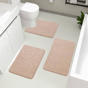 lot 14371 image: YIHOUSE Bathroom Rugs Mat Set 3 Piece Khaki, Memory Foam Bath Mats Sets, Non Slip Water Absorbent Washable Bath Rugs for Sink, Toilet and Floor