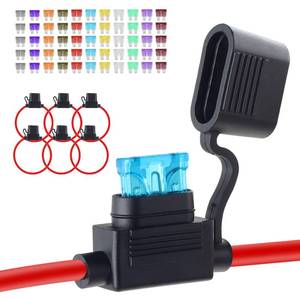 lot 14415 image: 6 Pack Inline Fuse Holder 12V, Upgraded 12 AWG Waterproof Fuse Holder with 66 Pcs Standard Car Fuses (2A3A5A7.5A10A15A20A25A30A35A40A), YNZDRWA in Line Fuses Holders 12v for Marine Auto