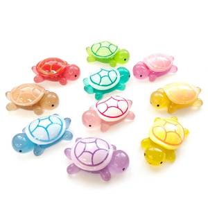 lot 14418 image: cntjv 10 Pcs Extra Large Luminous Resin Turtles Figures Sea Crafts Glow in The Dark Bulk Plastic Ocean Animals Figurines to Hide 10 Colors Dollhouse Garden Aquarium Micro Landscape Decor