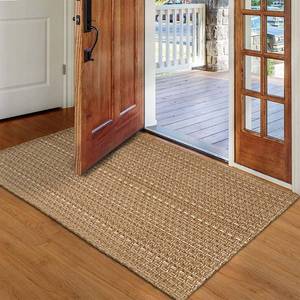 lot 14426 image: Entryway Rug,Indoor Door Mat 2x3 ft Small Area Rugs,Boho Style Braided Rug,Neutral Solid Rugs,Entrance Doormat for Front Porch,Bathroom,Kitchen,Bedroom,Tan Brown